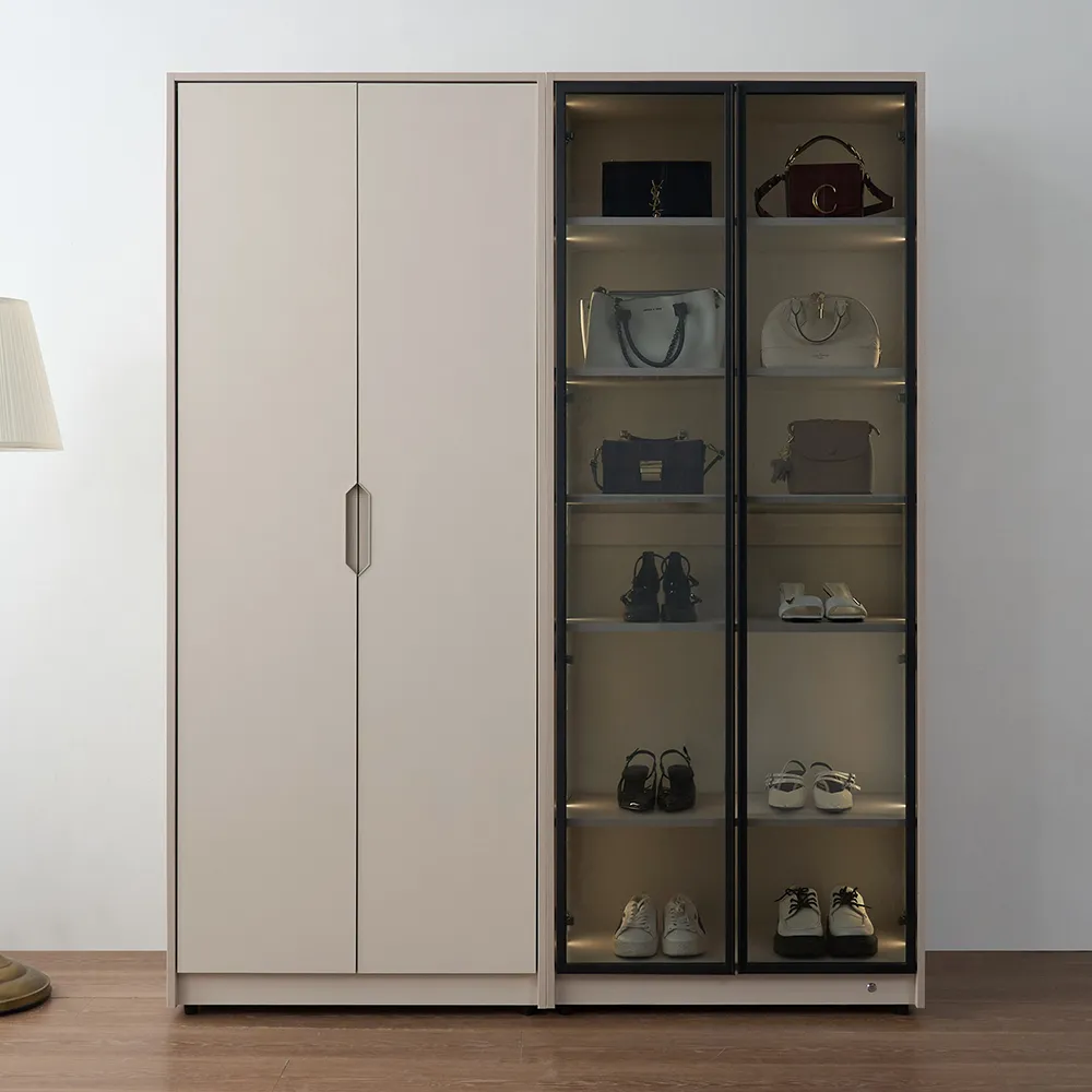 【時尚屋】[UT14]光蘊之境5.3尺LED燈展示鞋櫃UT14-047+049-落地/懸吊兩用(台灣製/免組裝/鞋櫃/展示櫃)