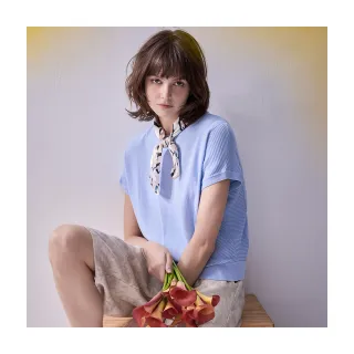 【Diffa】簡約坑條連袖線衫-女