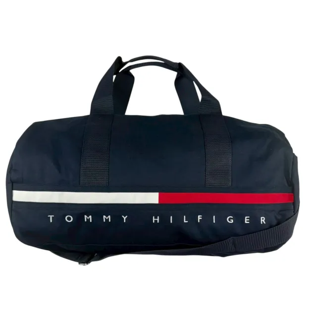 【TOMMY HILFIGER】都會深藍 旅行包 肩背包 背帶可拆 手提袋 健身包 側背包 出國收納包 送禮(1658)