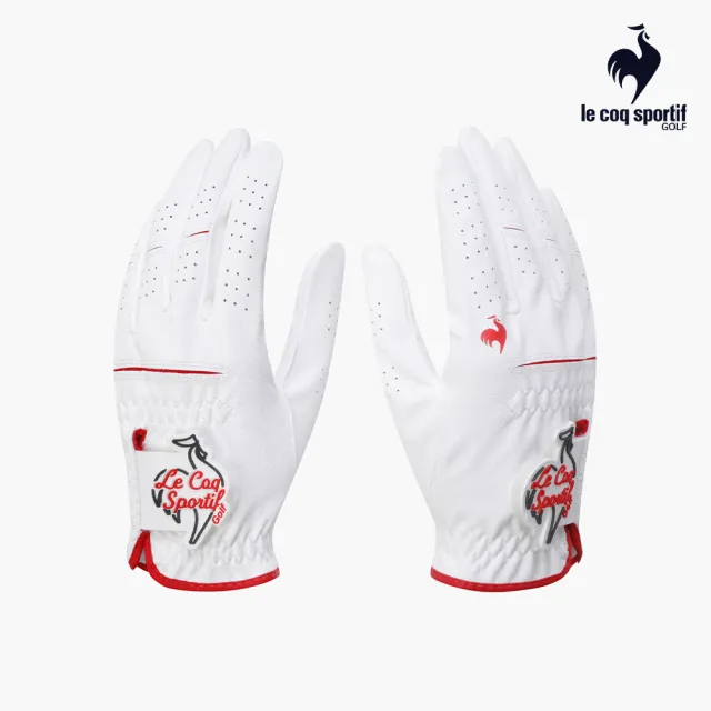 【LE COQ SPORTIF 公雞】高爾夫系列 女款白色極致手感專業防滑高爾夫手套 QLX0K811