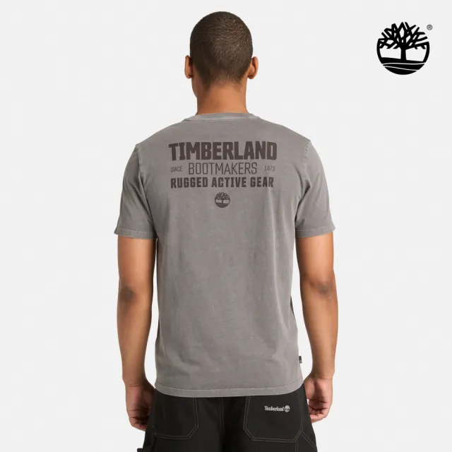 【Timberland】男款黑色休閒短袖T恤(A6NNFW08)