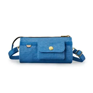 【satana】Soldier 長夾斜背包 防盜小包 護照包 手機包 側背包 6.7吋手機 台灣製 SOS2555 - 雲煙藍