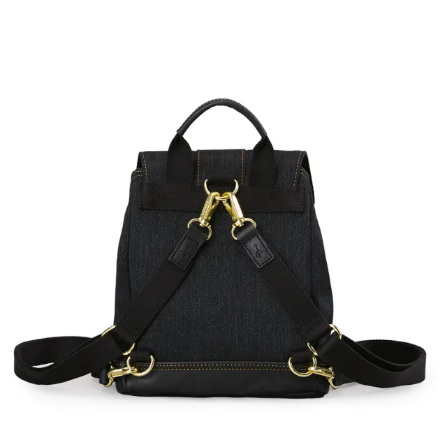 【satana】Denim 丹寧牛仔 磁釦式小後背包 可側背 輕量防潑水 台灣製 SDNN0370 - 丹寧黑