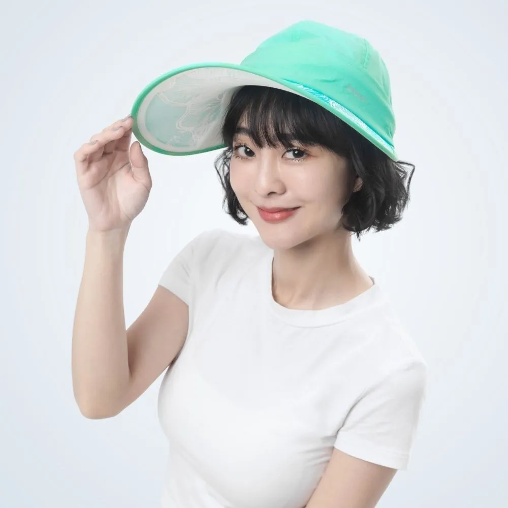 【MEGA COOUV】蘋果光美肌帽 兩用防曬帽 抗UV(大帽沿設計 透氣 臉部防曬機能帽 兩用遮陽帽)