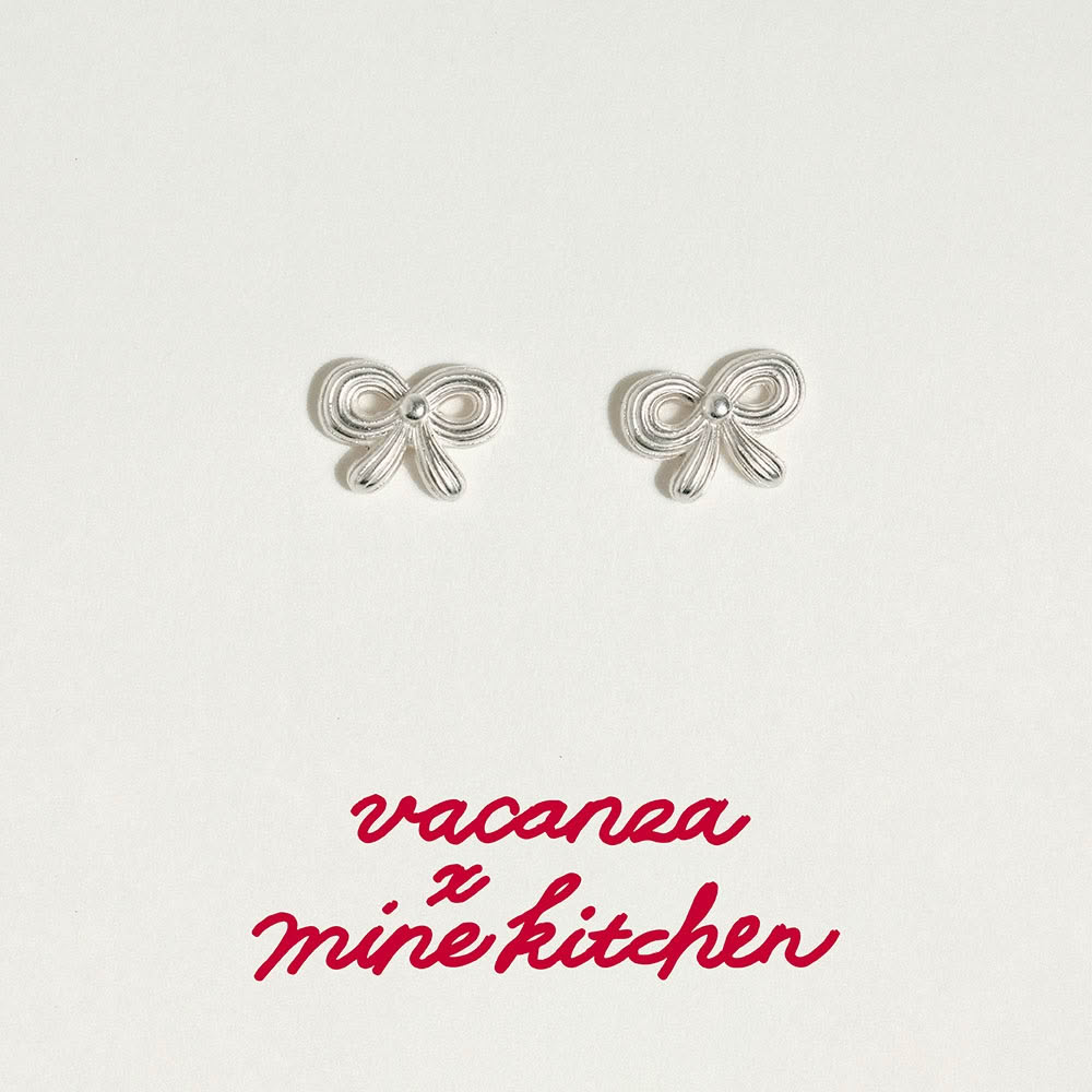 【vacanza】mine kitchen聯名|925純銀|蝴蝶結糖霜 純銀耳環 (抗過敏 母親節禮物 生日禮物)