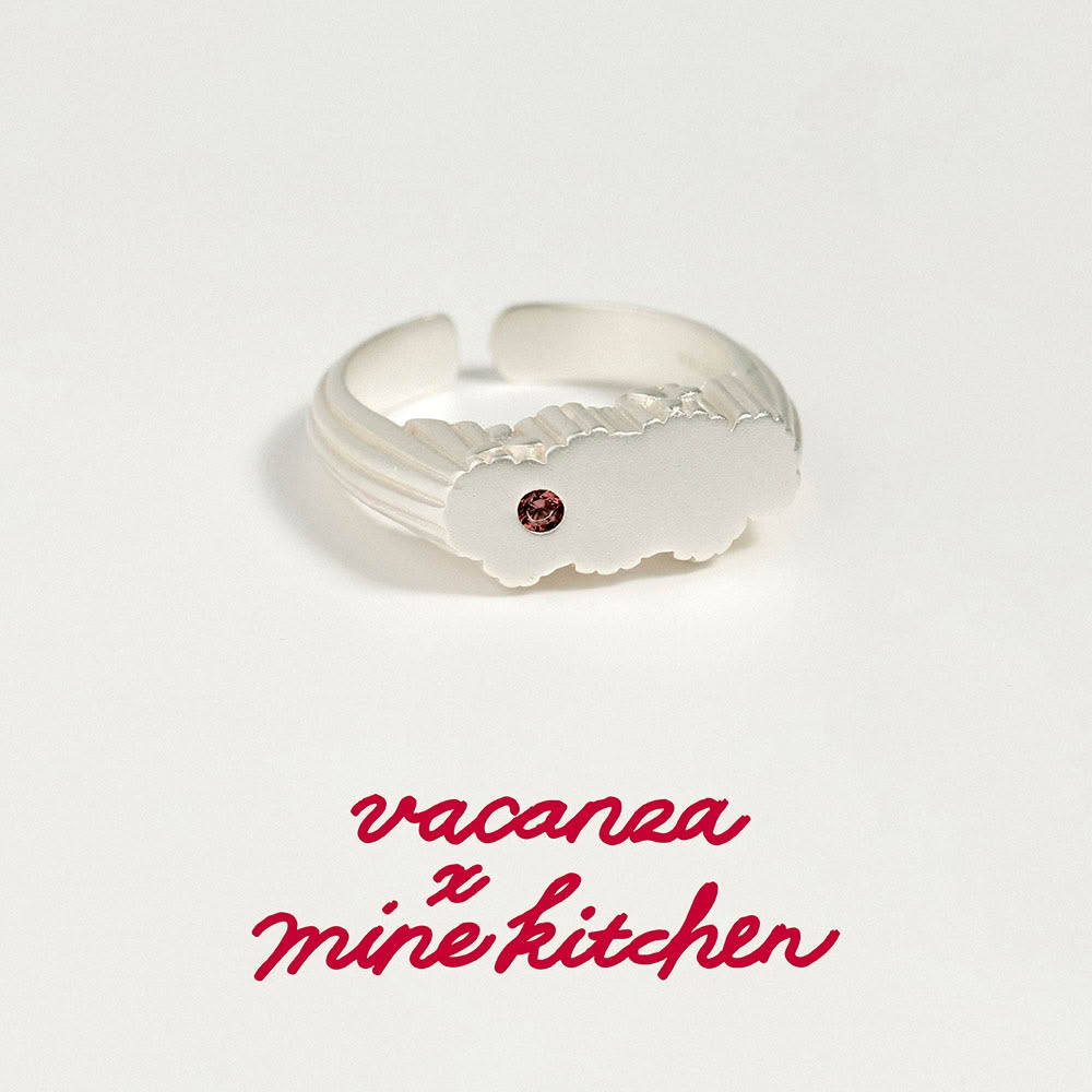 【vacanza】mine kitchen聯名|925純銀|櫻桃覆盆莓 開口純銀戒指 (抗過敏 母親節禮物 生日禮物)