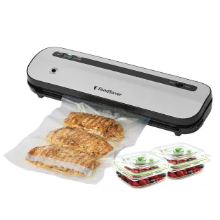 【FoodSaver】五鮮級真空保鮮機VS1230+真空密鮮盒2入組(小-0.7L)(真空機/包裝機/封口機)