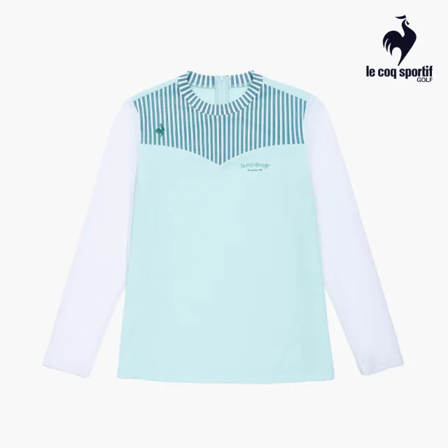 【LE COQ SPORTIF 公雞】高爾夫系列 女款淺綠色涼感吸濕防曬親膚舒適立領衫 QLX2T213