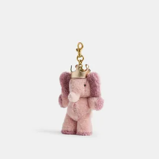 【COACH】蔻馳官方直營 Shearling 戴皇冠ELLIE小象公仔手袋掛件-B4/彩色(CDK88)