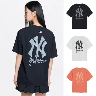 【MLB】涼感 簡約街頭Logo 短袖T恤 紐約洋基隊 (3ATSB0463-三色任選)