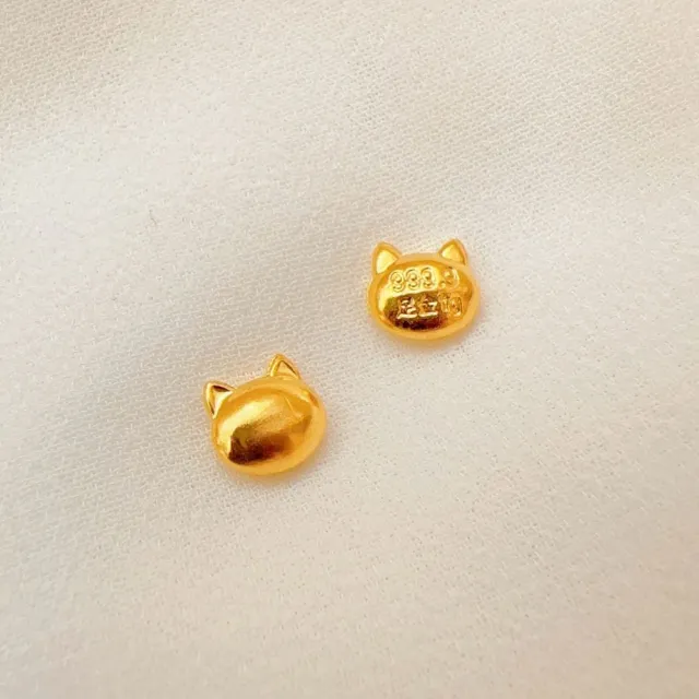 【儒家珠寶】黃金金豆 9999 元寶 貓爪 蘋果 愛心 貓頭 金瓜子 福豆 多款造型 金豆  (1公克)