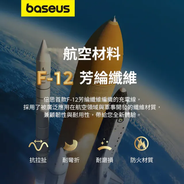 【BASEUS】航空系列 C to C 100W 快速充電線 快充線 1M