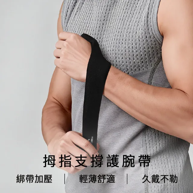 【MUAN】運動加壓護腕帶拇指支撐固定帶 單入裝(大拇指腱鞘護腕/媽媽手防護/關節護指套)