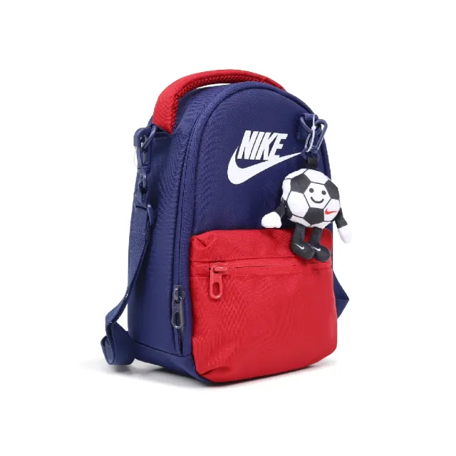 【NIKE 耐吉】午餐包 Buddies 大童 斜背小包 兒童包 可放名牌 藍 紅 NY2623001GS-003
