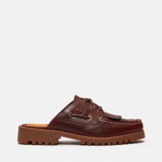 【Timberland】女款酒紅色皮革休閒穆勒鞋(A4198EIW)