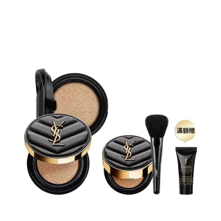 【YSL】官方直營 全新升級恆久完美霧光氣墊組(全新皮革氣墊12g+蕊12g)
