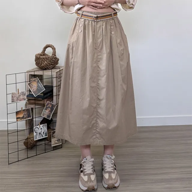 【Hana Mokuba】花木馬日系女裝鈕扣造型長裙