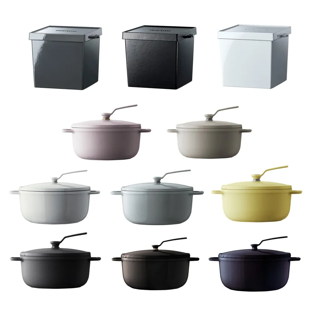 【Vermicular】琺瑯鑄鐵鍋方型深烤模+琺瑯鑄鐵鍋14CM(鑄鐵鍋/鑄鐵湯鍋/鑄鐵烤模/吐司模/烘焙)