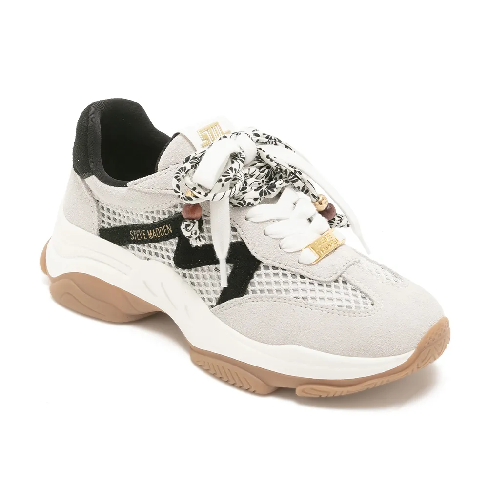 【steve madden】花紋串珠網布休閒鞋 MAXFIELD(灰色)