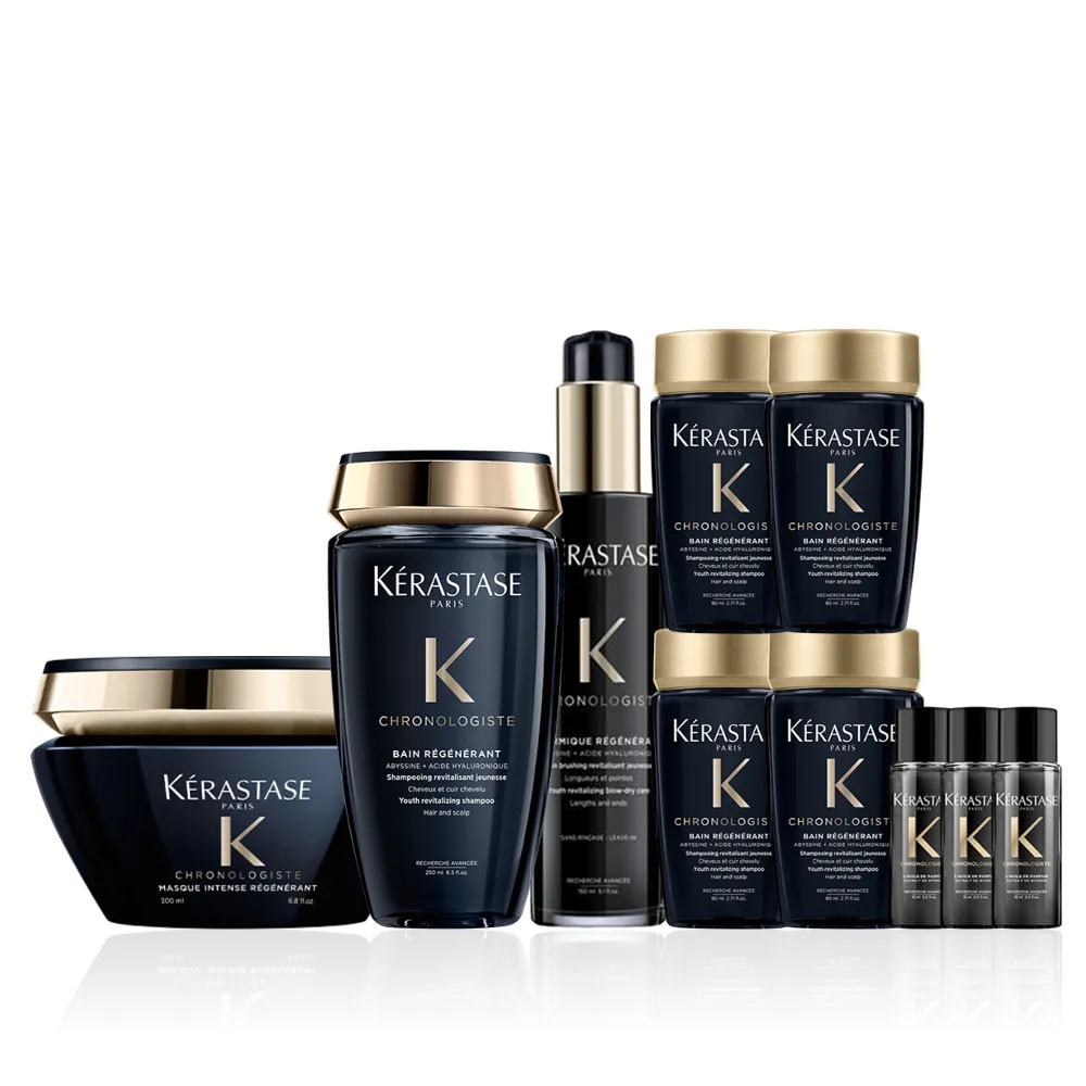 【KERASTASE 巴黎卡詩】黑鑽極萃逆時三步驟洗護組(洗髮精+髮膜+熱活精華)