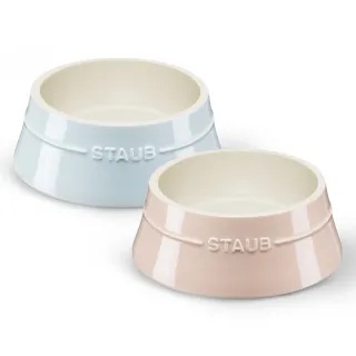 【STAUB】寵物陶瓷圓形餐碗0.8L-豆沙粉/奶油藍2色任選 水碗/食碗/貓碗/狗碗(德國雙人牌集團官方直營)