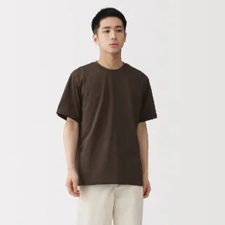 【MUJI 無印良品】男天竺圓領短袖T恤(白色/灰色/黑色/暗藍/粉米/淺綠/煙燻藍/深藍/卡其綠/煙燻棕)