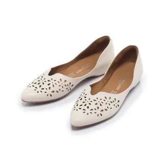 【FAIR LADY】小時光 鏤空雕花真皮內增高平底鞋(香草/501287 女鞋)