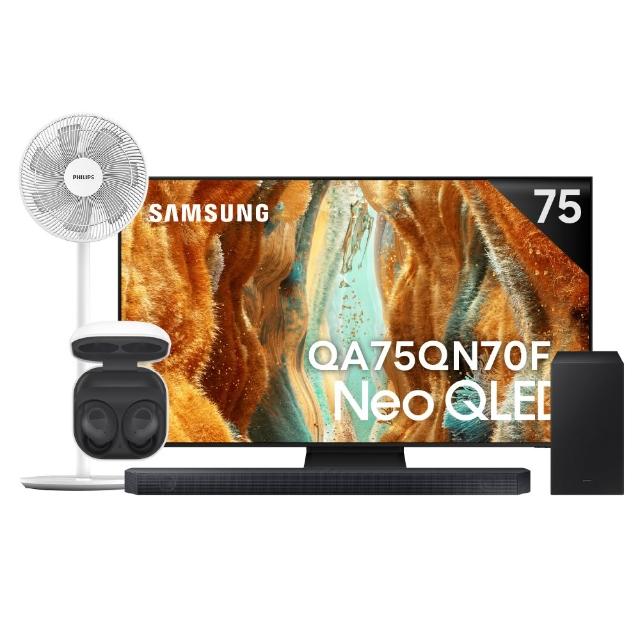 【Samsung 三星】75型 4K Neo QLED AI智慧顯示器 75QN70F 壁掛安裝(QA75QN70FAXXZW)