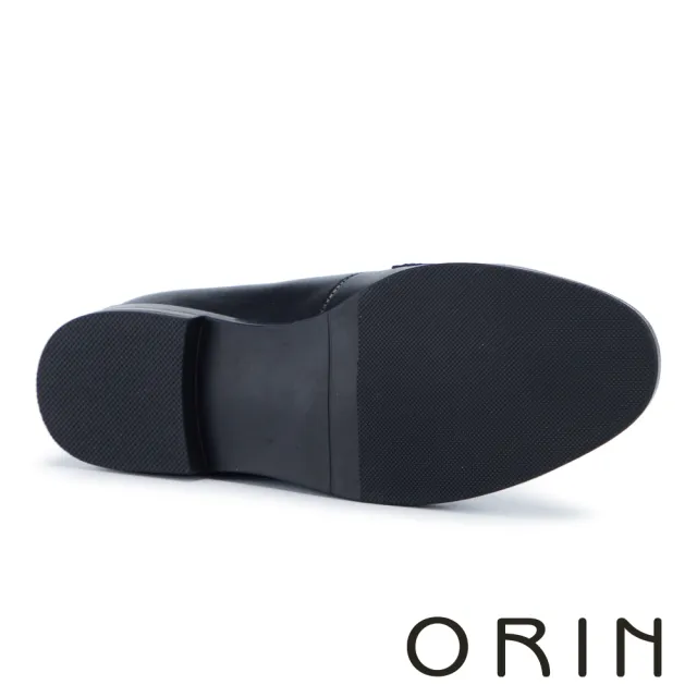 【ORIN】馬銜釦牛皮樂福平底鞋 黑色
