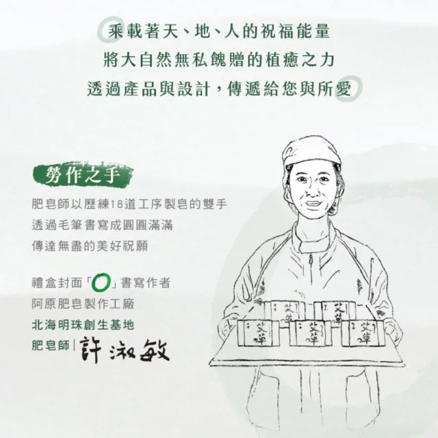 【阿原】結緣．好福氣禮盒(艾草皂60g+抹草皂60g+左手香皂60g)*3(送禮推薦)