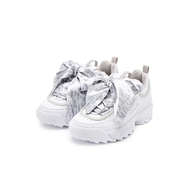 【FILA】DISRUPTOR 2 SCARF 女休閒鞋-白/銀 ( 5-C124A-100_261)