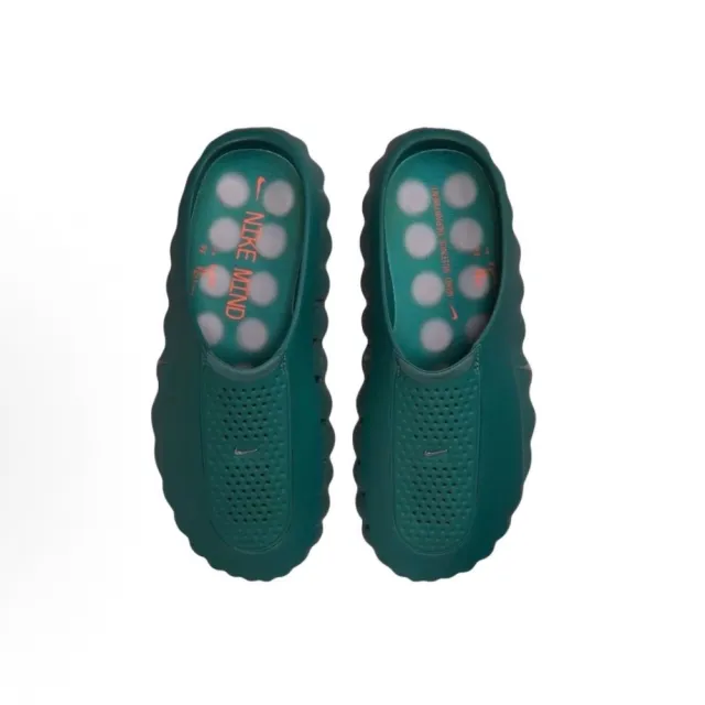 【NIKE 耐吉】Nike Mind 001 深綠色 包頭拖鞋 賽前穆勒鞋 氣墊機能鞋 拖鞋 懶人拖 HQ4307-300