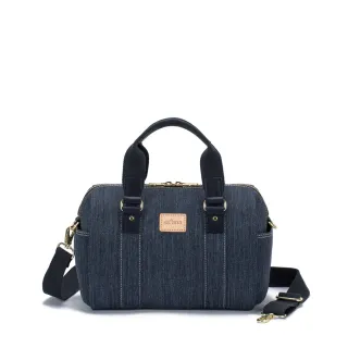 【satana】Denim 小波士頓包 手提 / 肩背 / 側背 8.3吋平板 台灣製 SDNN0225 - 深丹寧藍