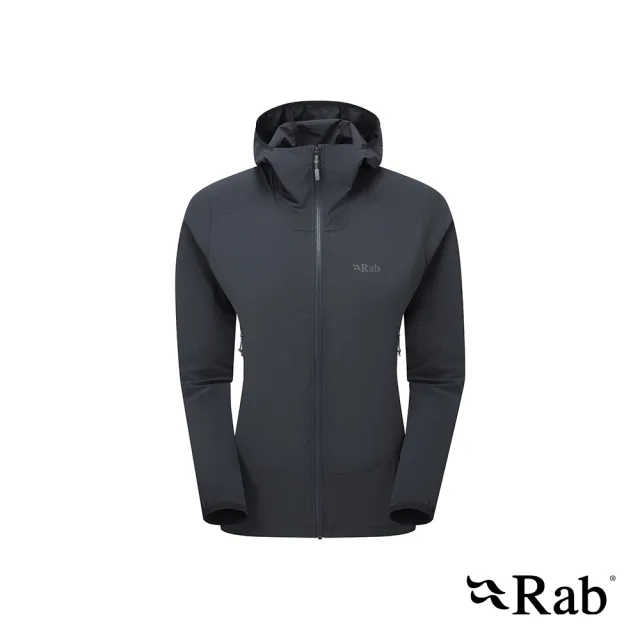 【RAB】Borealis Hoody Wmns 彈性防風透氣連帽外套 女款 鯨魚灰 #QWS77