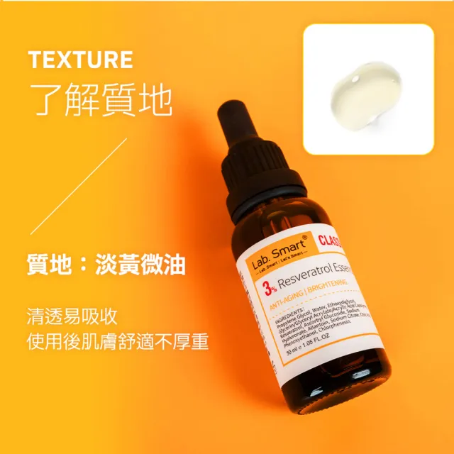【Dr.Hsieh 達特醫】LabSmart Classic黃標 3%白藜蘆醇精華30ml(三入組/無盒)