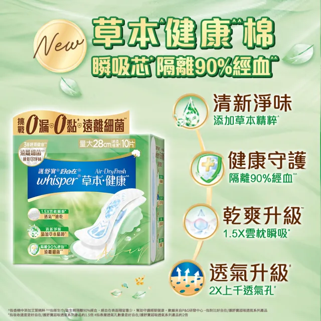 【好自在】Air-Dry 雲枕瞬吸/草本健康衛生棉 超值組(普通量組/ 量大組/ 輕量組)