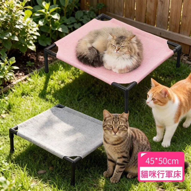 【BaoBay】加厚耐咬 防潮貓咪行軍床 可拆洗寵物床 貓咪涼感床 貓窩（45*50*12cm）