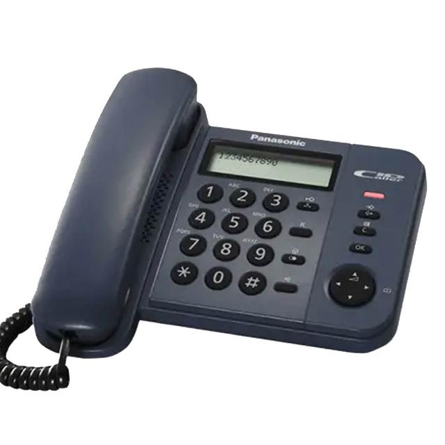 【Panasonic 國際牌】免持擴音來電顯示有線電話機-深藍(KX-TS580)