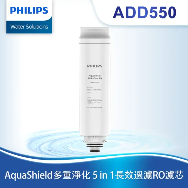 【Philips 飛利浦】All-in-One 複合濾芯ADD550(ADD6910M適用)  一年更換