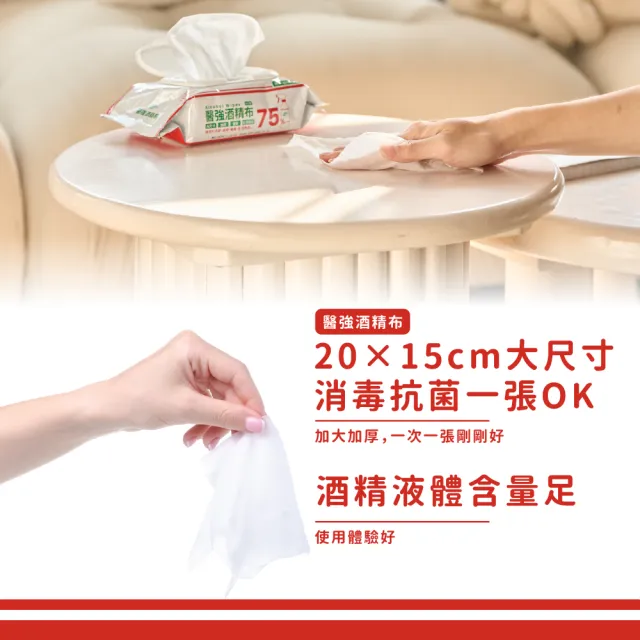 【醫強】醫強75%酒精布 酒精擦 12包組(60抽/包 含蓋包裝 大尺寸加厚)