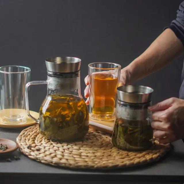 【Driver】大小甘丹茶壺豪華組(泡茶壺 茶具 茶器 茶杯 耐熱玻璃壺 玻璃馬克杯 茶壺茶杯組 送禮推薦)