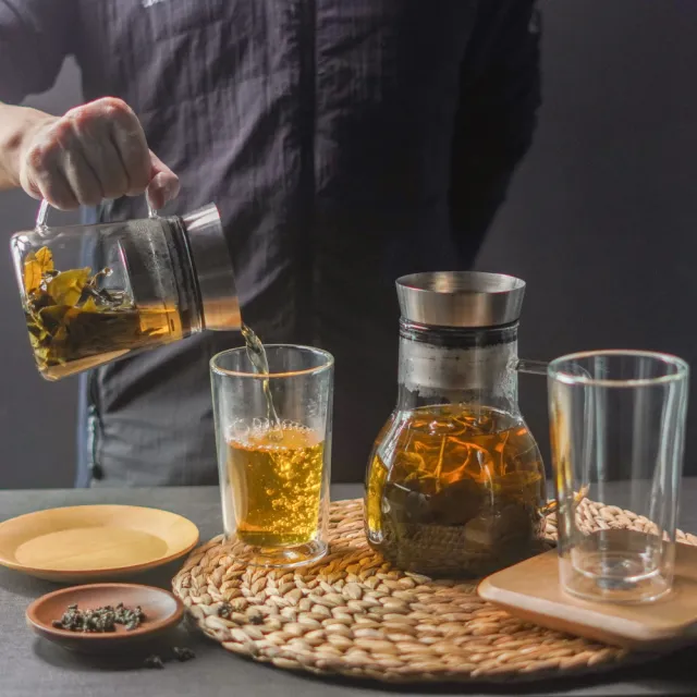 【Driver】大小甘丹茶壺豪華組(泡茶壺 茶具 茶器 茶杯 耐熱玻璃壺 玻璃馬克杯 茶壺茶杯組 送禮推薦)