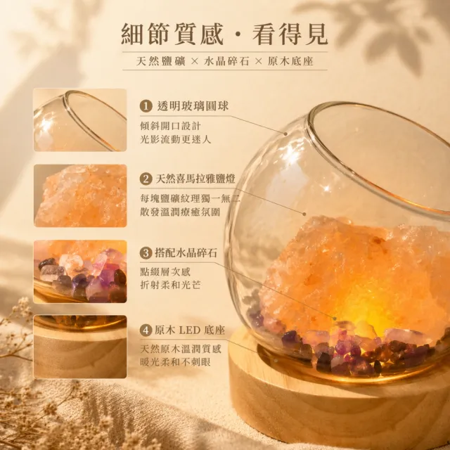 【瑰麗寶】迷你水晶鹽燈(USB系列)