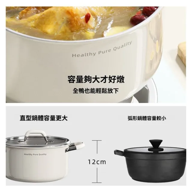 【Quality 聚家】湯鍋 陶瓷湯鍋 不鏽鋼湯鍋 雙耳湯鍋 蒸煮鍋（20cm基礎款+蒸籠）加厚/防燙設計/不鏽鋼材質