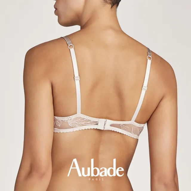 【Aubade】紋之花刺繡有襯內衣 性感內衣 法國進口 女內衣(TB-膚.黑)