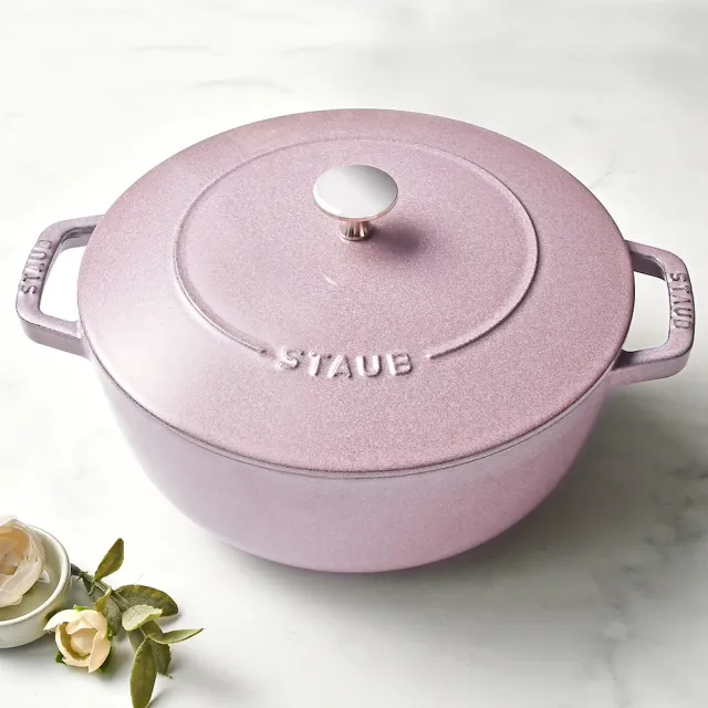 STAUB】迴力釘點琺瑯鑄鐵鍋和食鍋24cm-顏色任選/新舊包裝隨機出貨(德國
