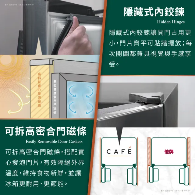 【GE 奇異】Cafe 702L薄型對開冰箱(不銹鋼CZS22MP2NS1福利品)