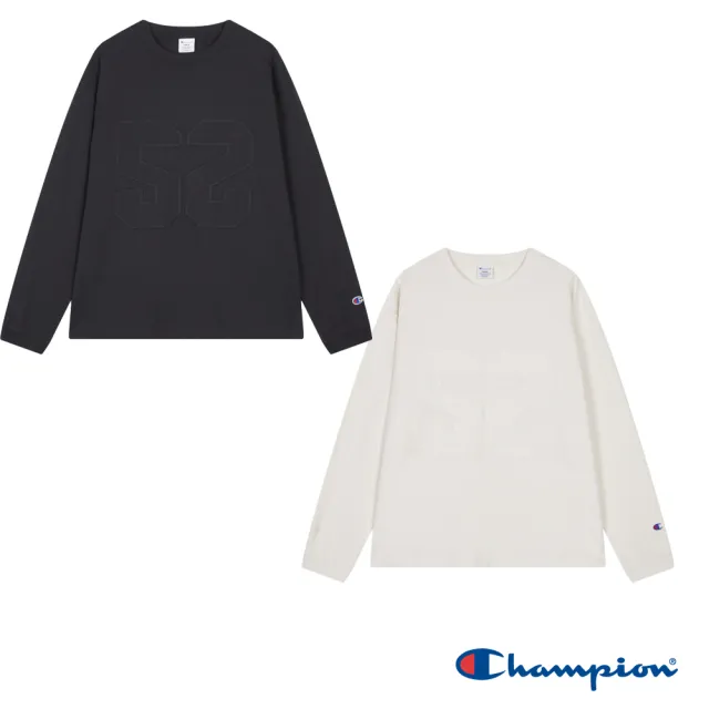 【Champion】官方直營 男款-CAMPUS 棉質52圓領薄長袖小CT恤-2色（U6ALTSM193M201/U6ALTSM193M104）