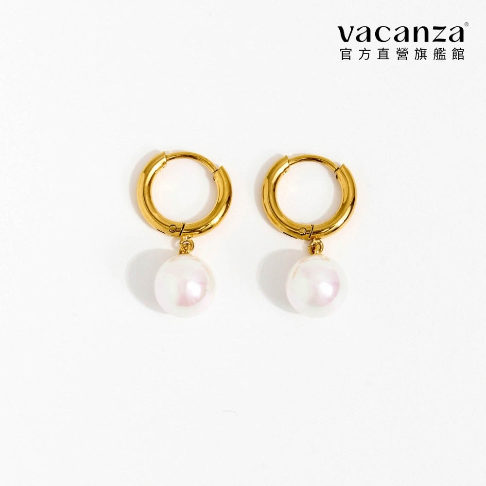 【vacanza】珍珠精靈 純鋼飾品 純鋼耳環( 生日禮物)