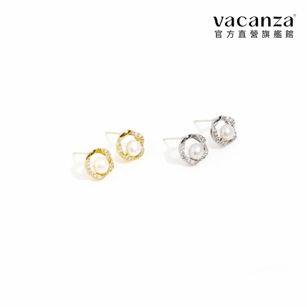 【vacanza】星環 珍珠耳環( 生日禮物)